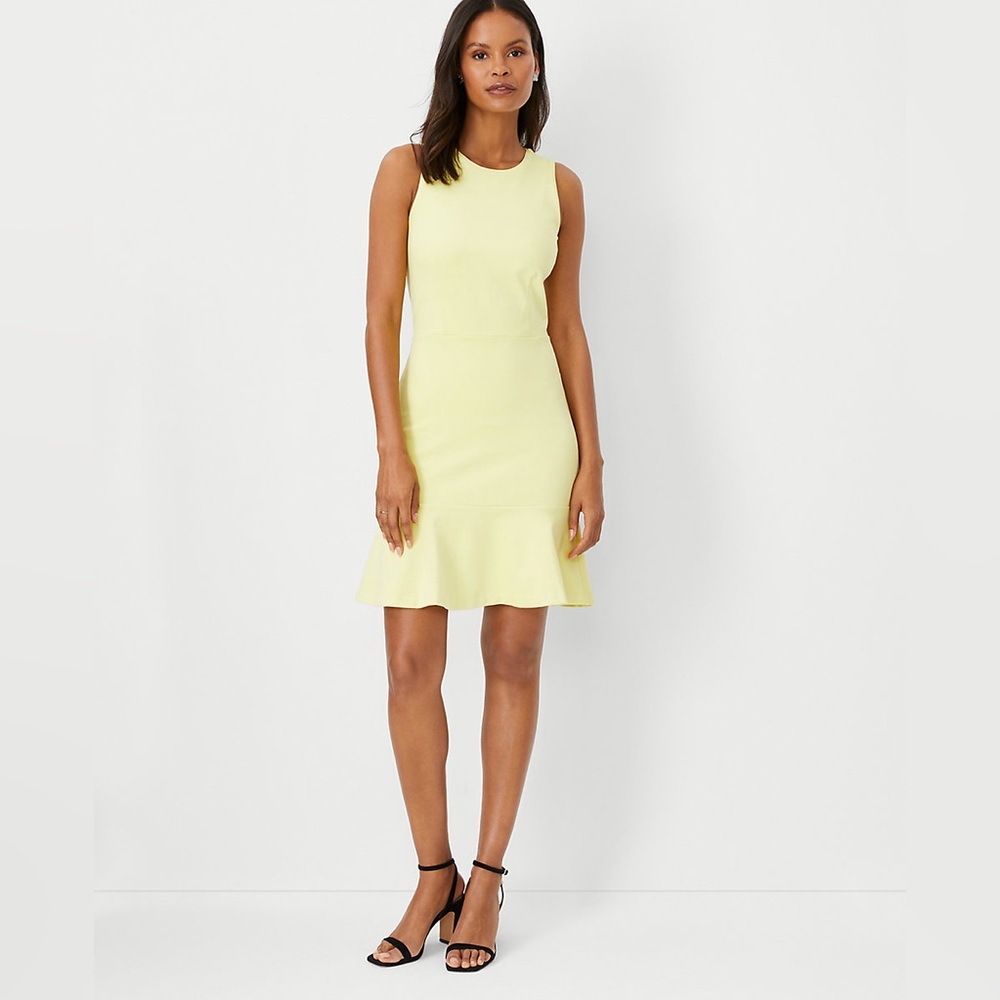 Ann Taylor Petite Flounce Sheath Dress